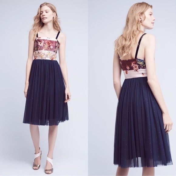 NWT Anthropologie Moulinette Soeurs Rare Tulle Skirted Floral Dress 10 - Picture 10 of 16